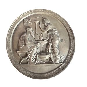 Vintage Relief Wall Plaque Heavy Stonewear Composit Wall Decor Design Used